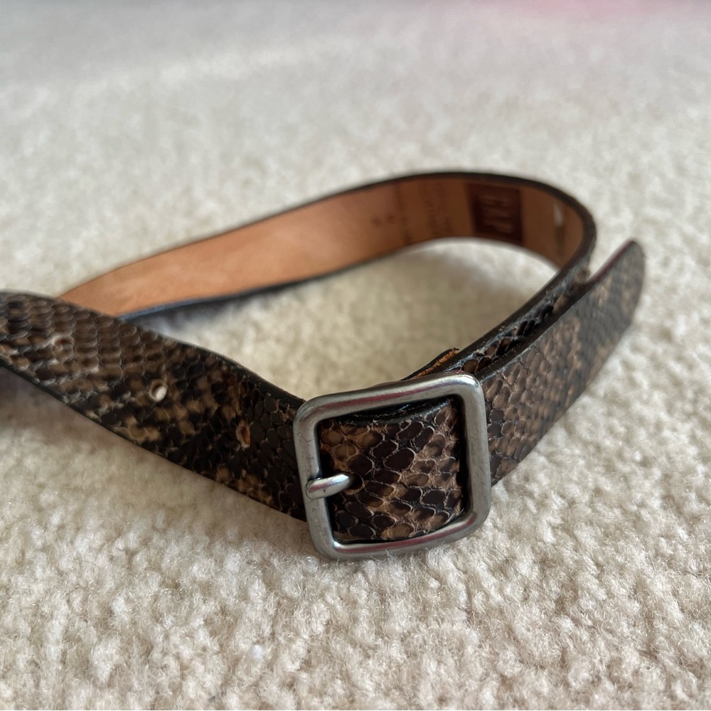Genuine Leather Gap Snake Skin Skinny Belt